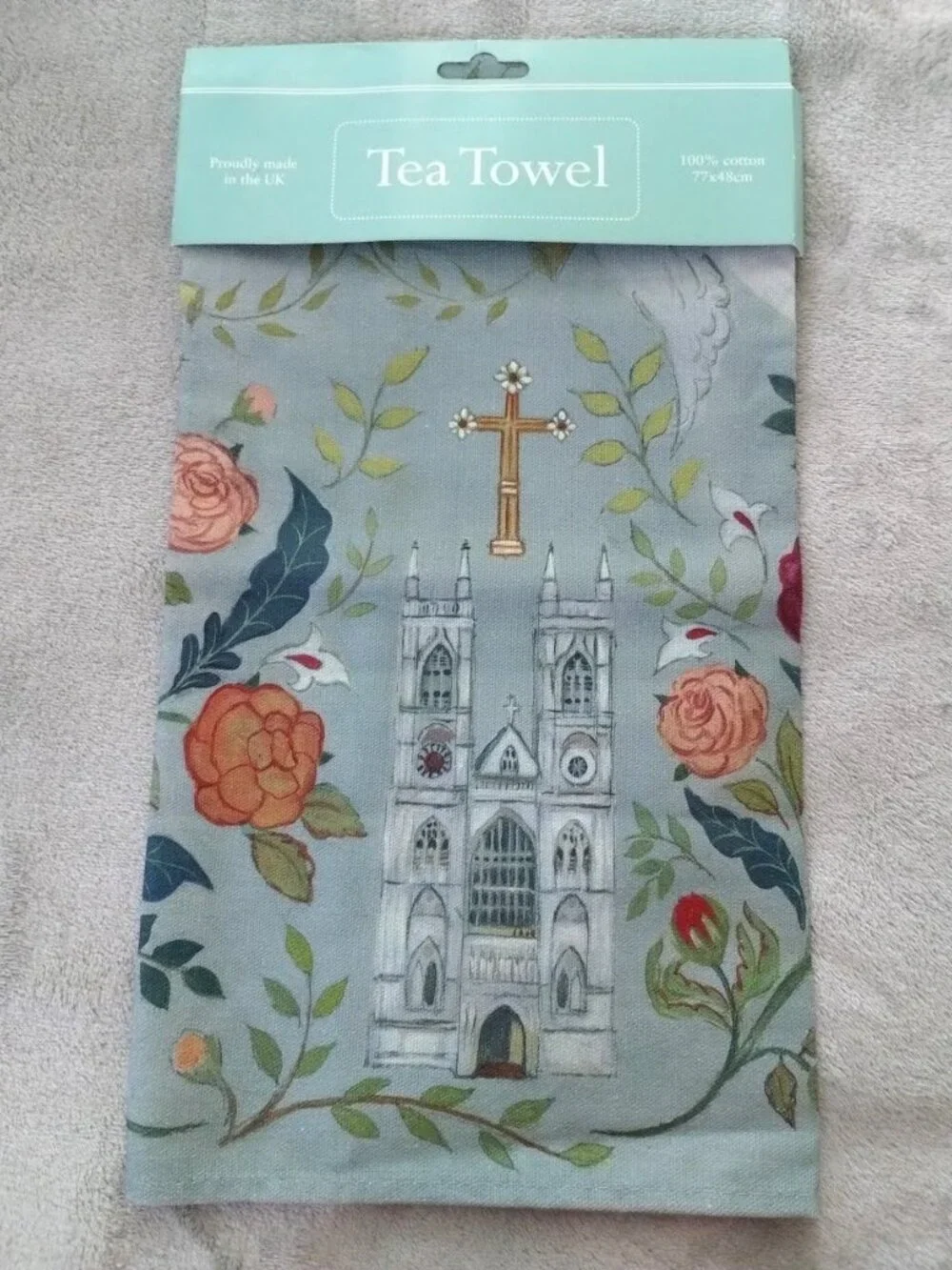 Tea Towel Westminster Abbey 100% Cotton 30”x19” Rah Rivers